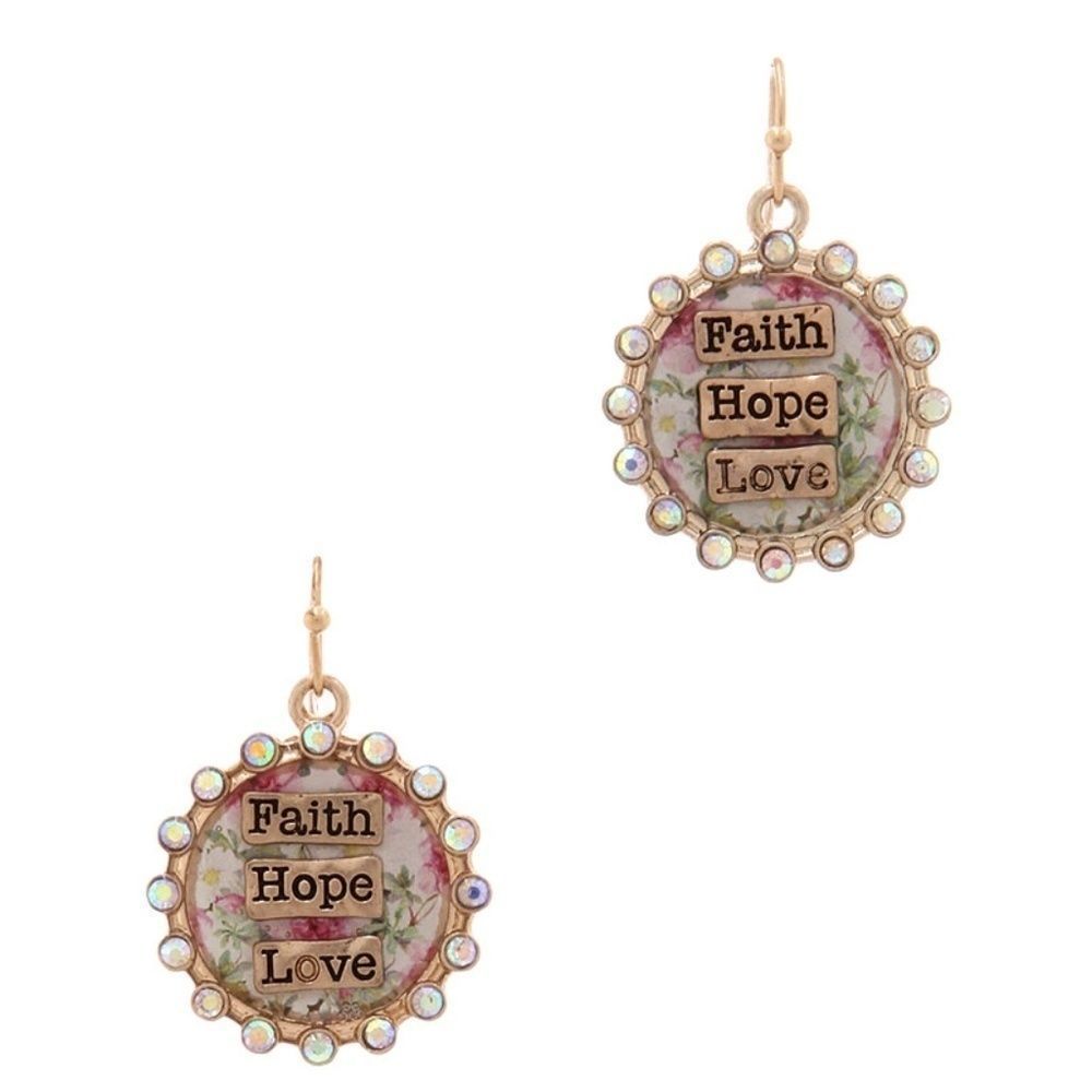 New!‎ Inspirational Rose Tone Earrings